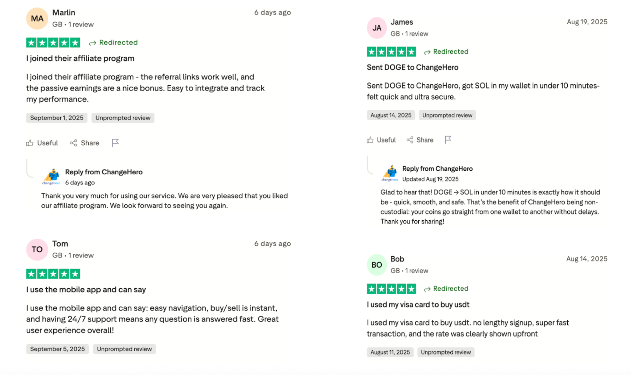 This picture shows users' positive feedback