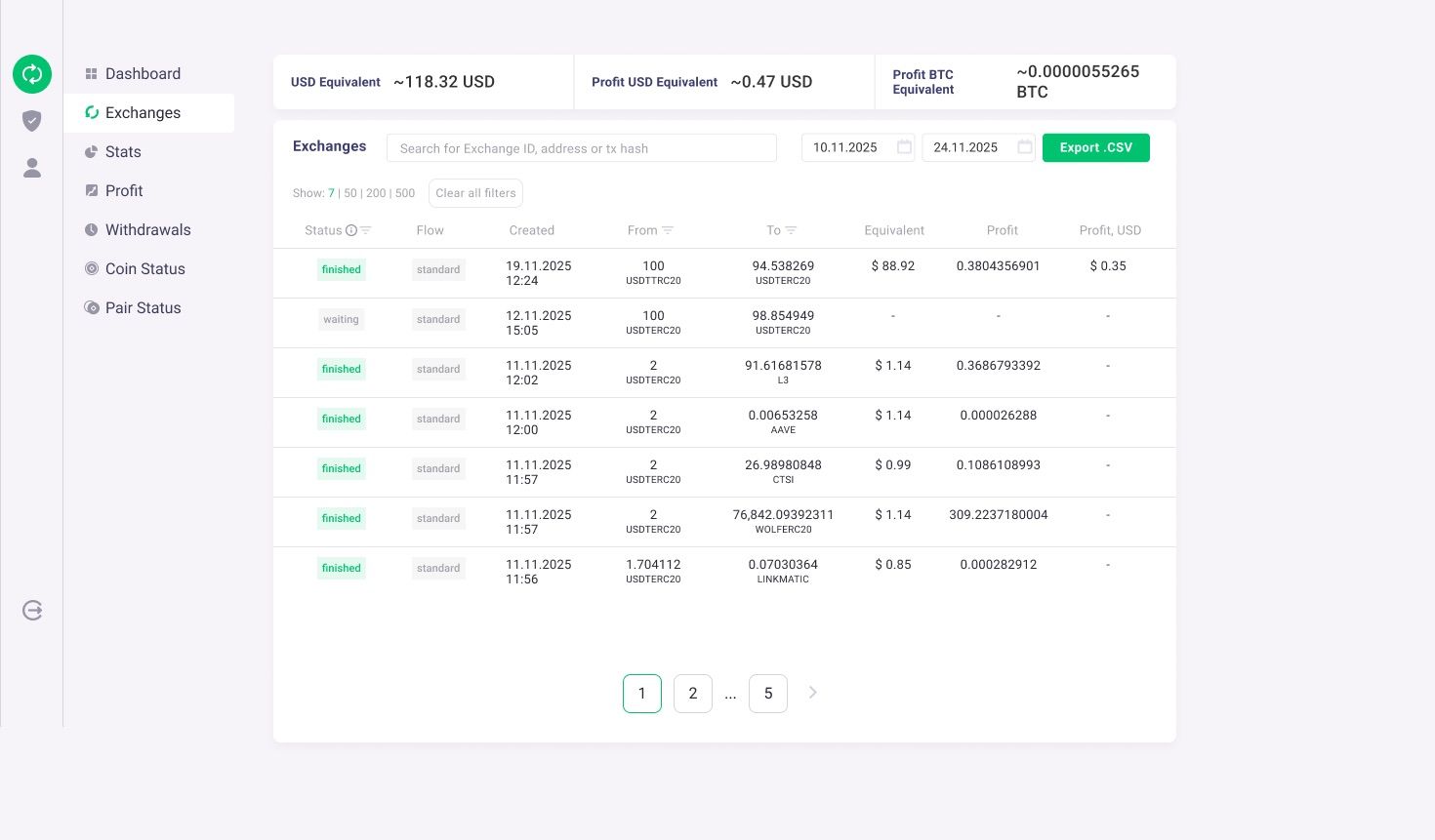 ChangeNOW Business Account Interface.jpeg