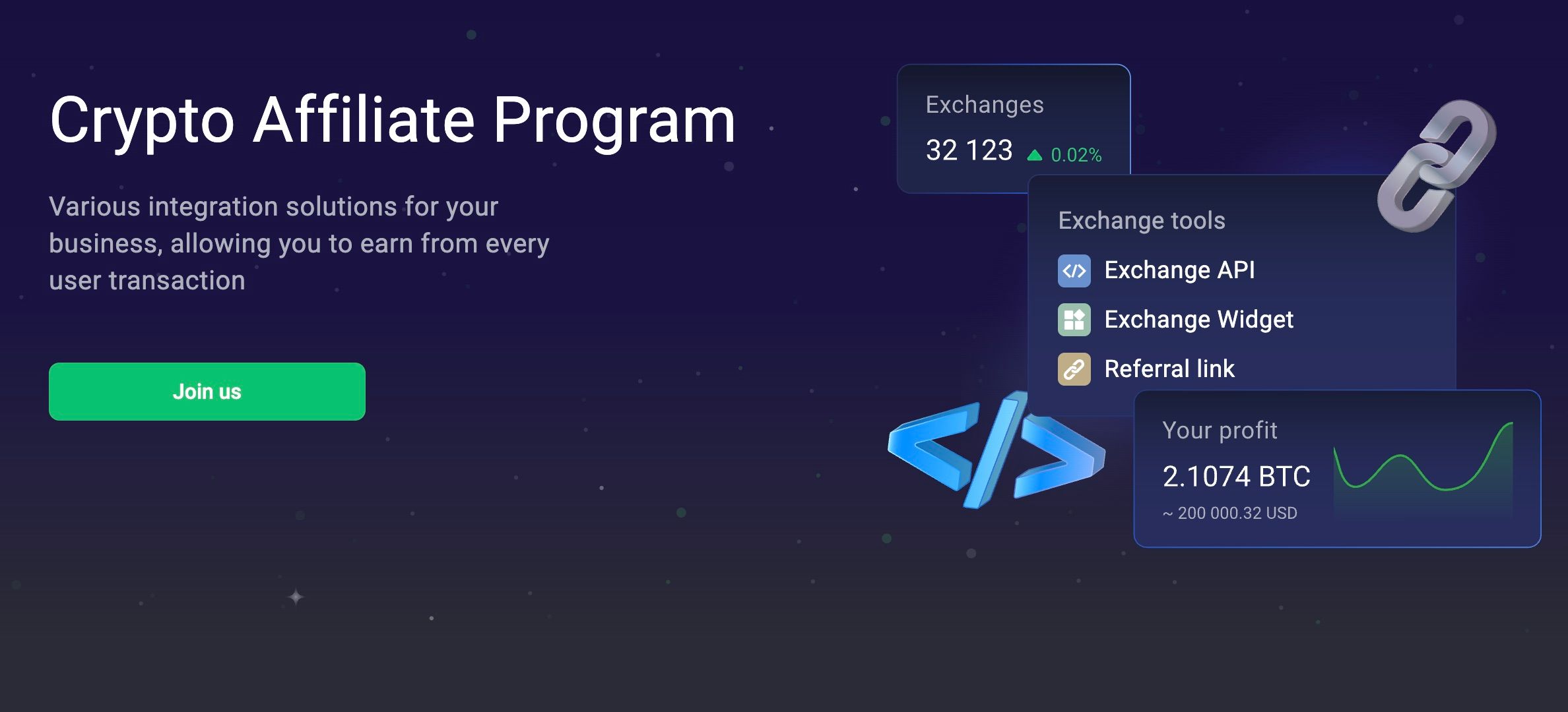 The ChangeNOW crypto affiliate program is built on a lifetime revenue-share model.