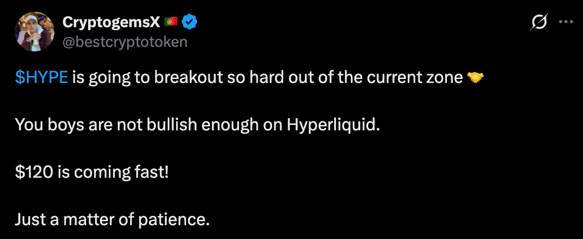 CryptogemsX on HYPE on X