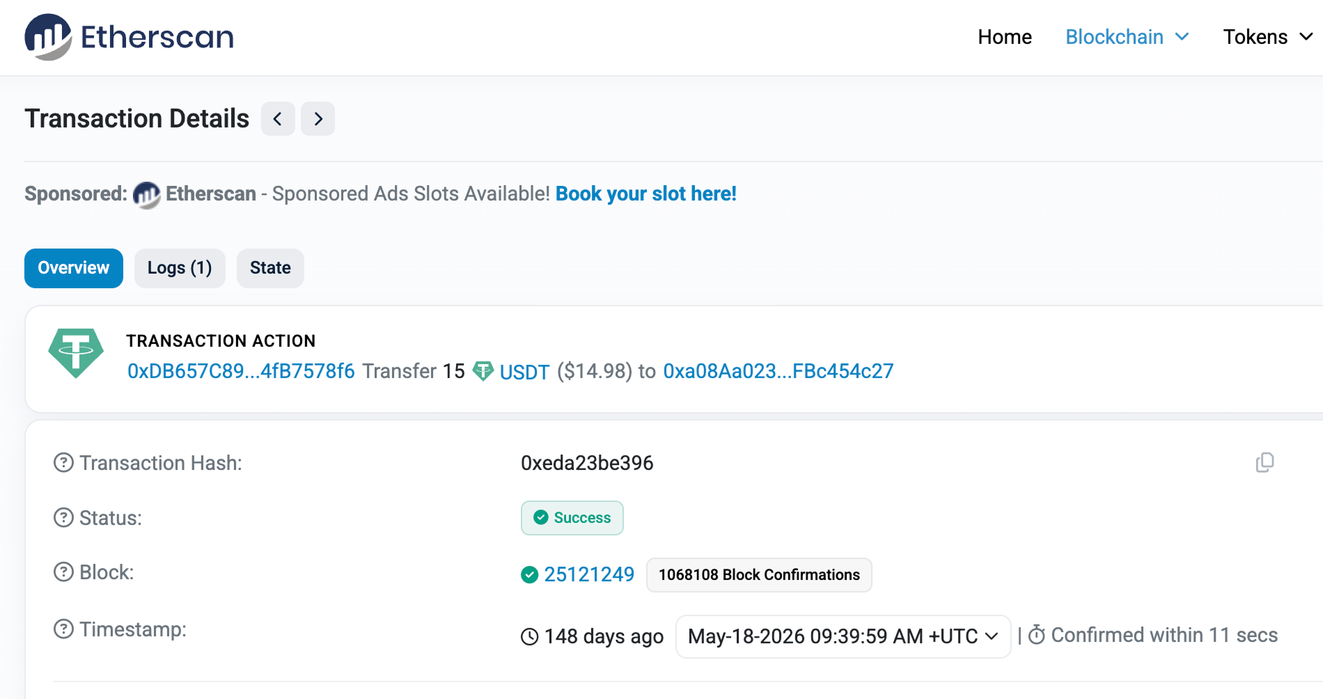Etherscan explorer