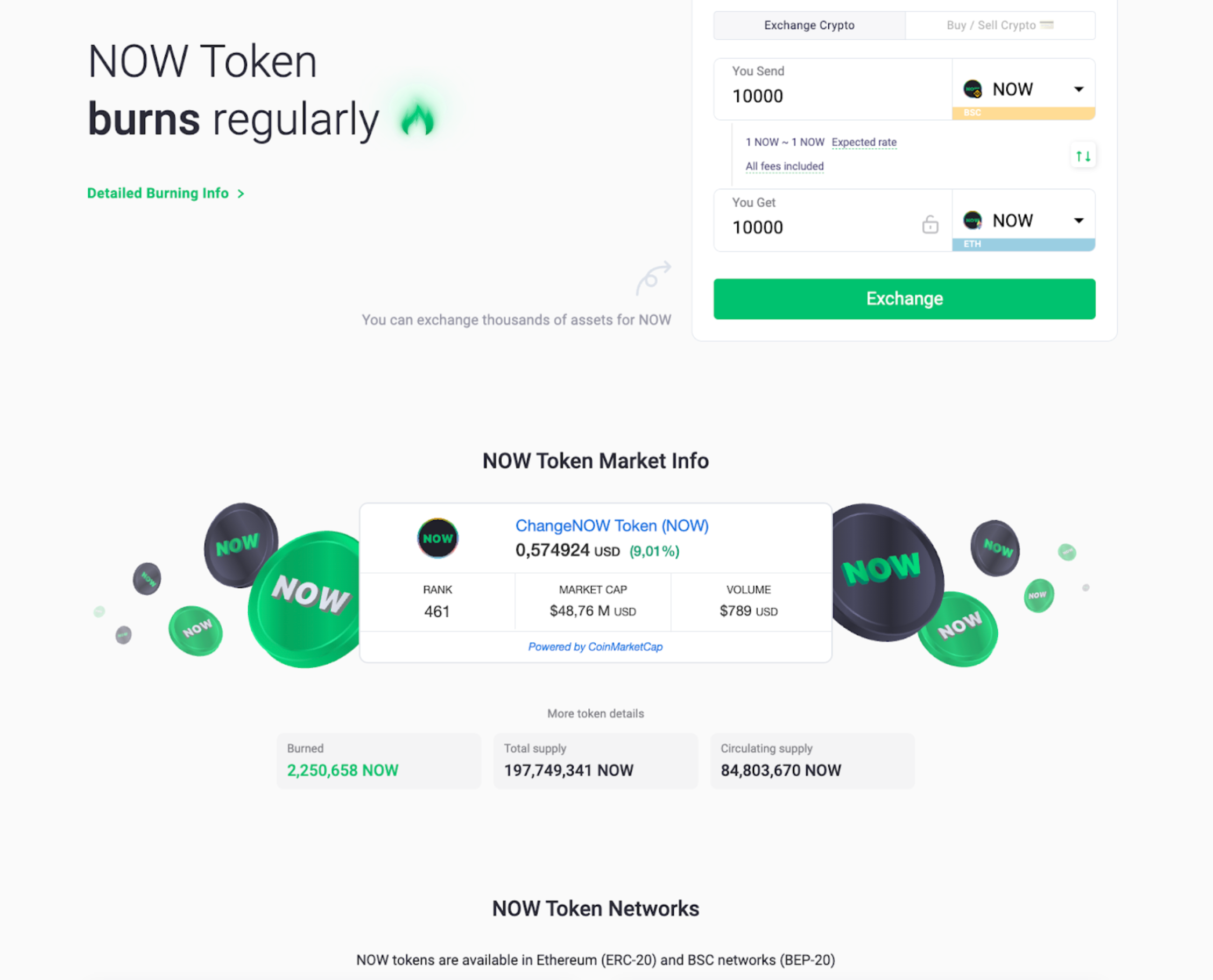 Información sobre la quema de token $NOW.