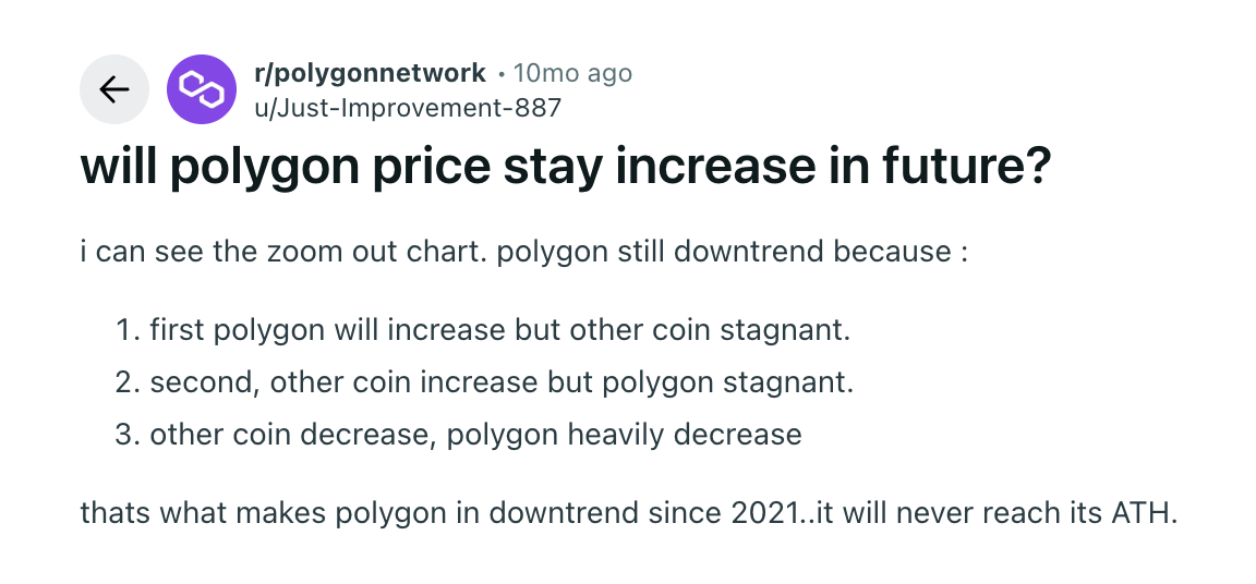 Reddit about Polygon