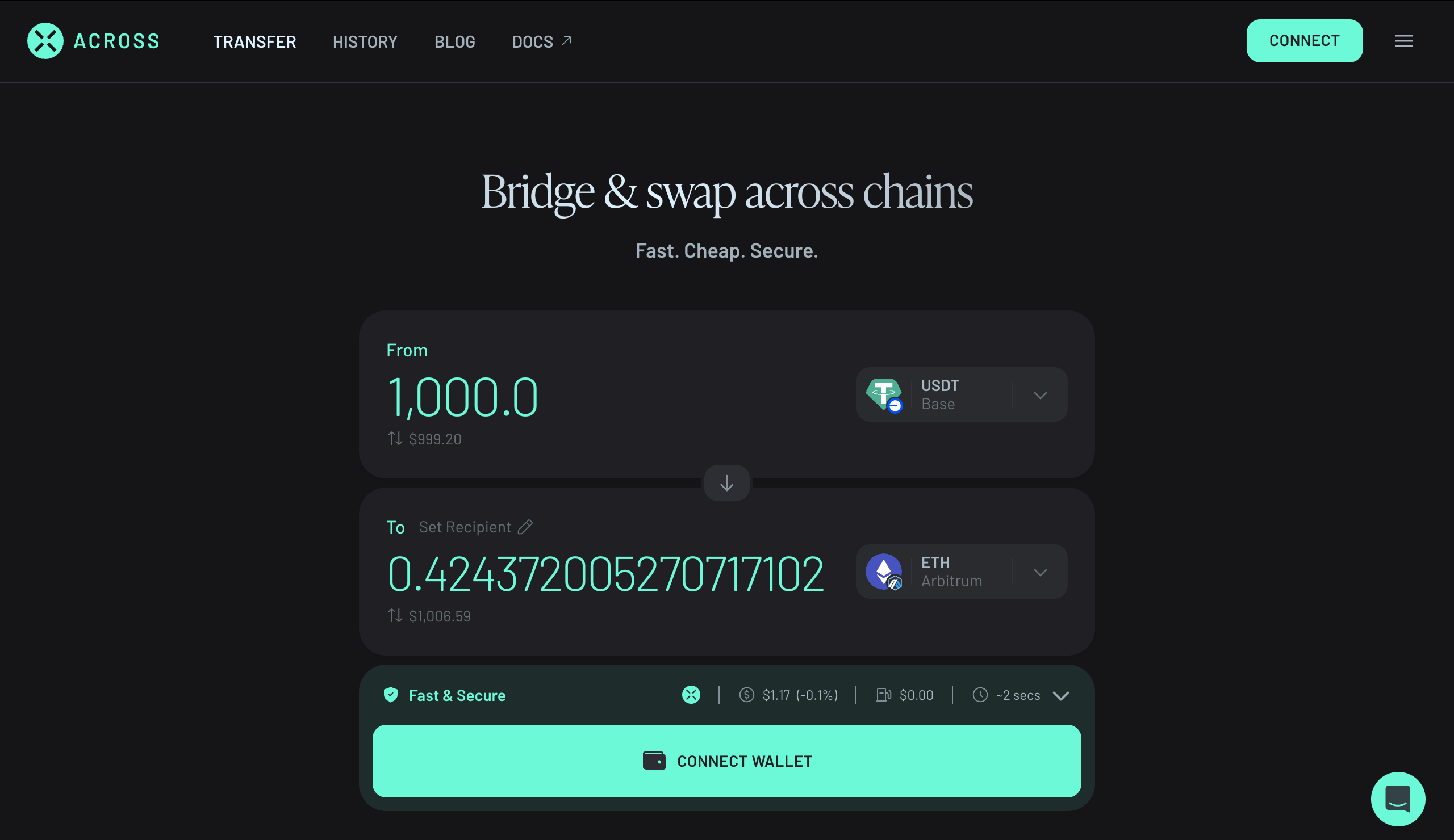 Across bridge crypto