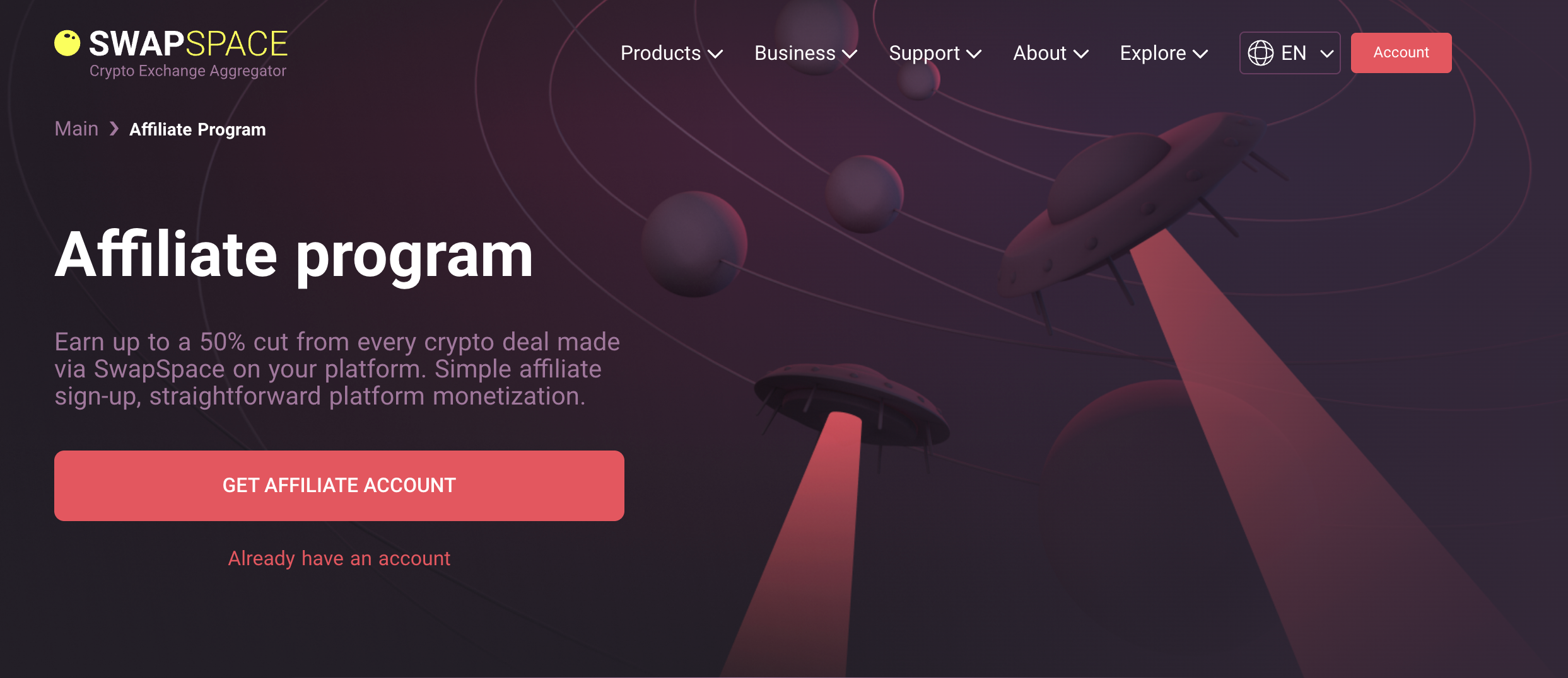 This picture shows SwapSpace affiliate program