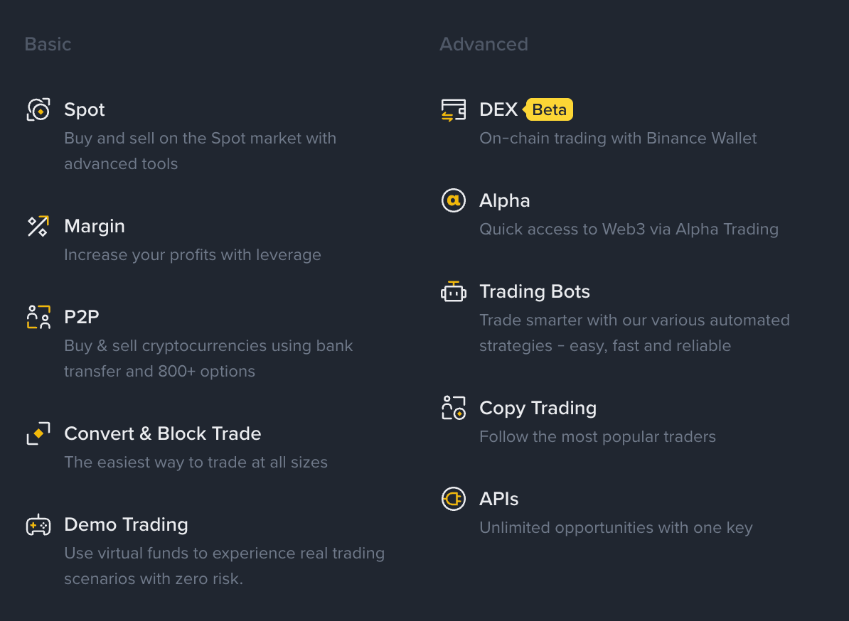 Binance tools for traders