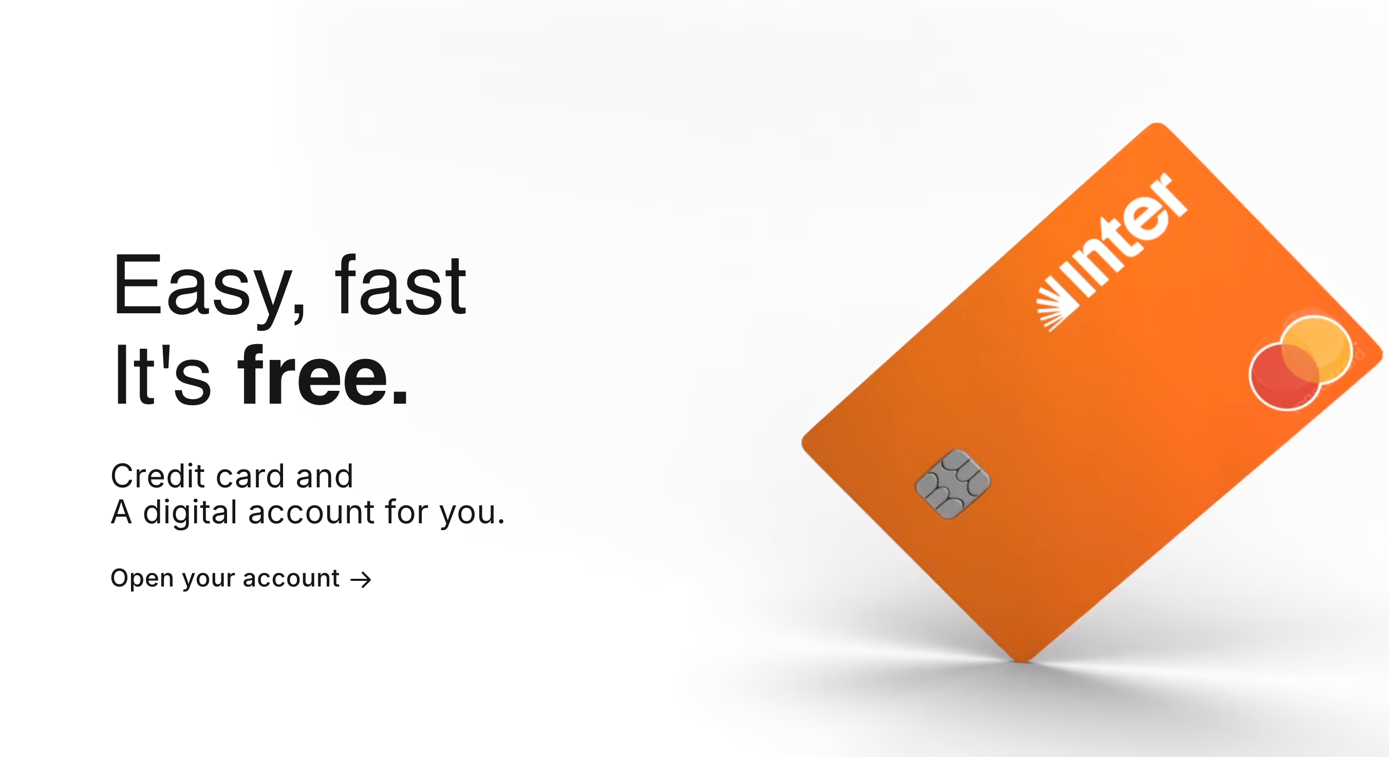 This image shows the open an account page.