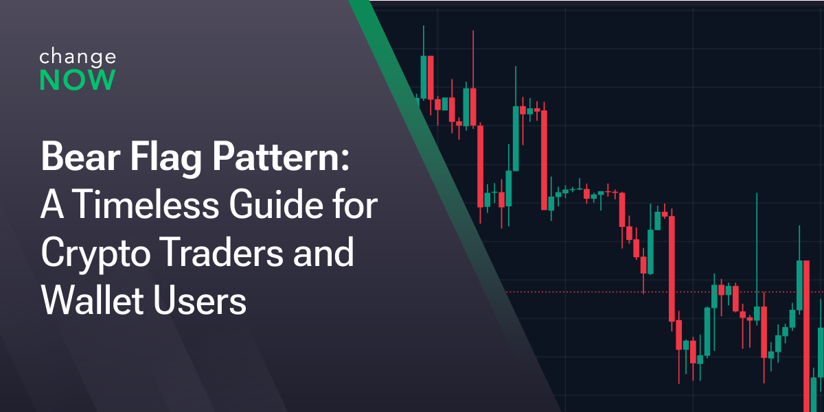 This image illustrates the article titled "Bear Flag Pattern: A Timeless Guide for Crypto Traders and Wallet Users", featuring a chart displaying the Bear Flag pattern, commonly used to identify potential downward trends in the crypto market.