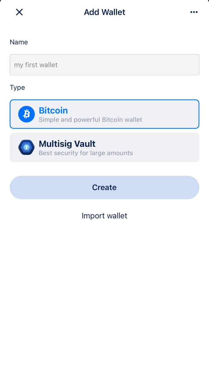 this picture shows bluewallet interface