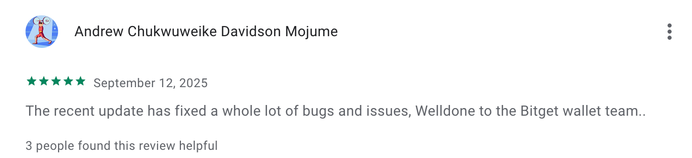 This picture shows positive reviews about Bitget