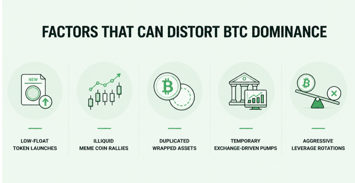 Factors that can distort BTC Dominance.