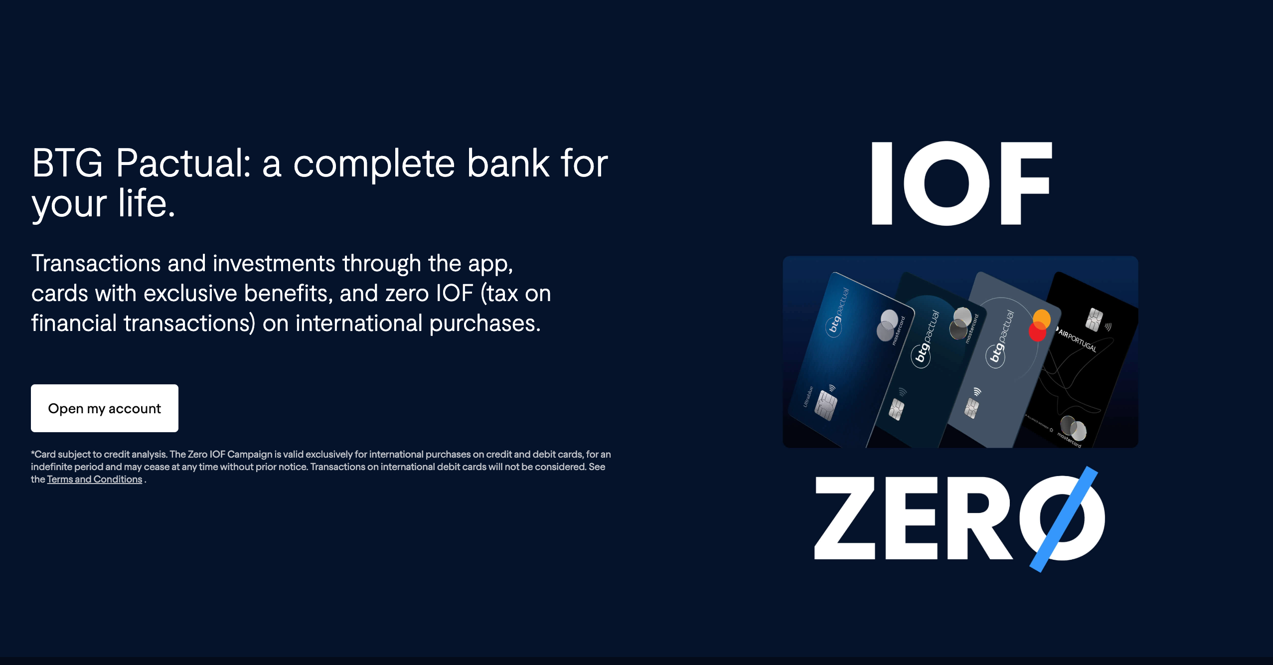 This image shows the BTG Pactual webpage.