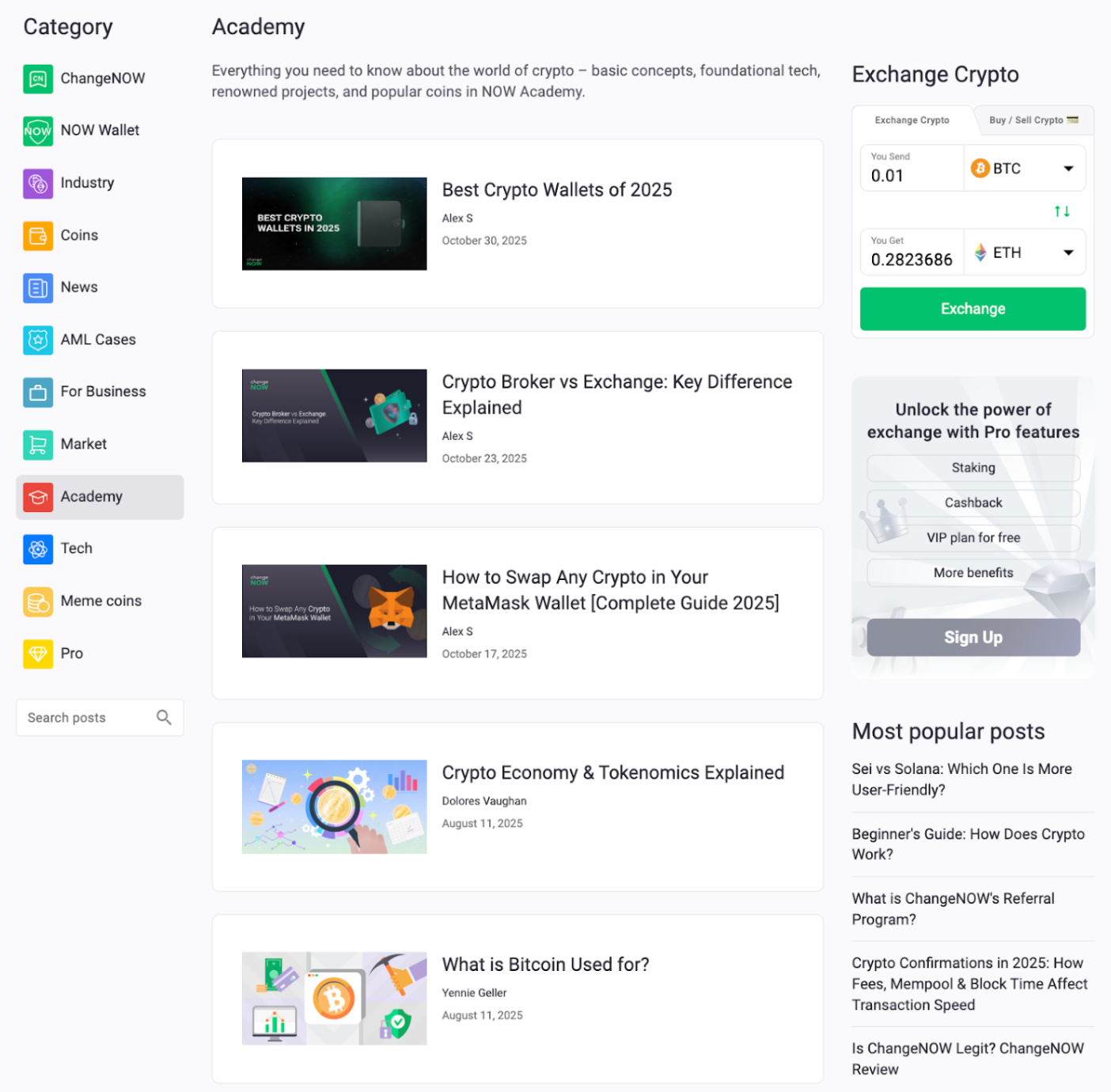This image shows the Academy blog of ChangeNOW.