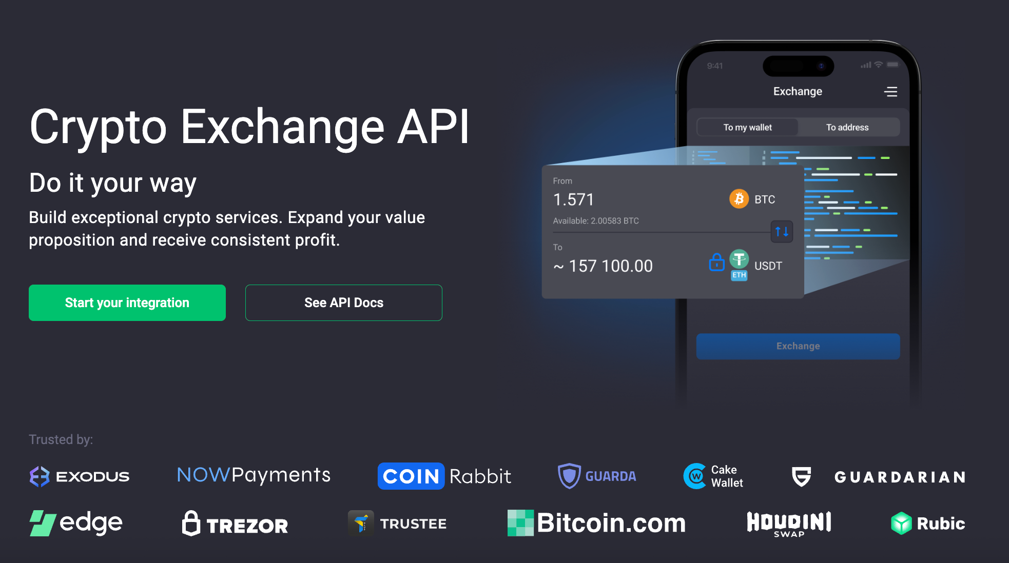 This picture shows ChangeNOW's API page