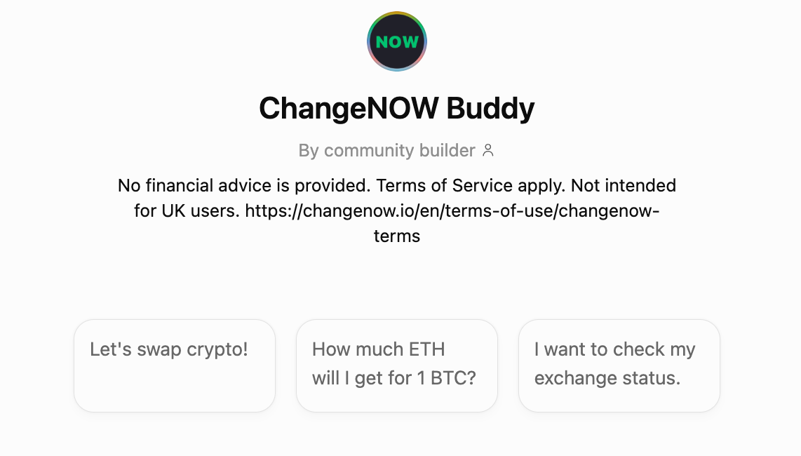 ChangeNOW Buddy - ChatGPT assistant