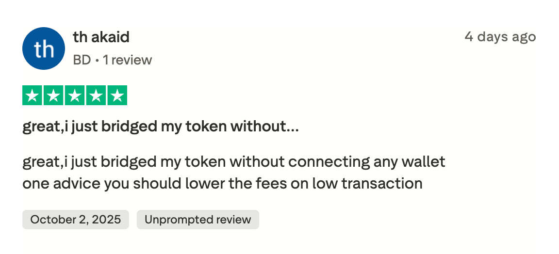 This picture shows ChangeNOW Trustpilot review. User highlights that fees on small amounts should be lower
