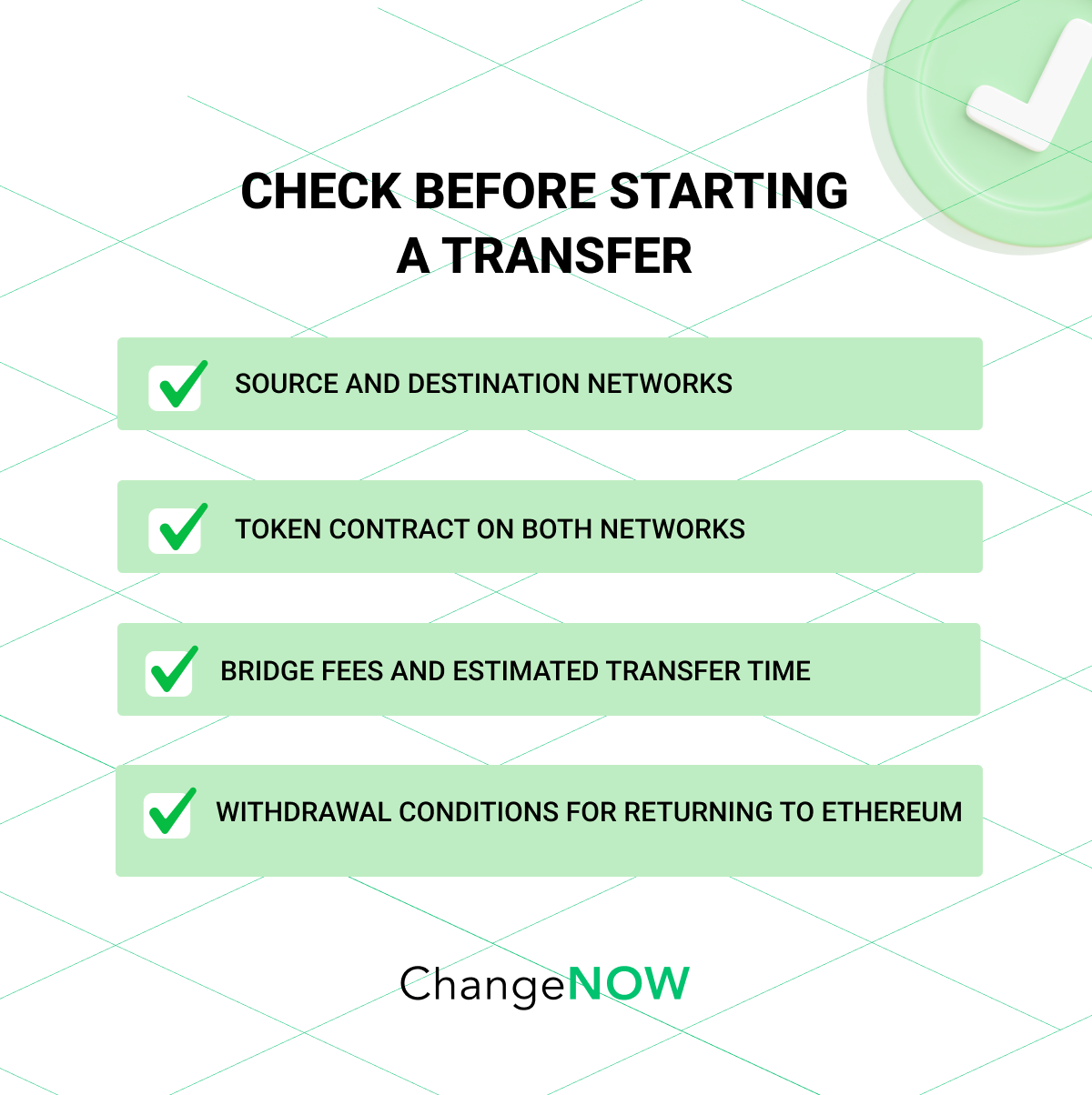 Before starting a transfer checklist.