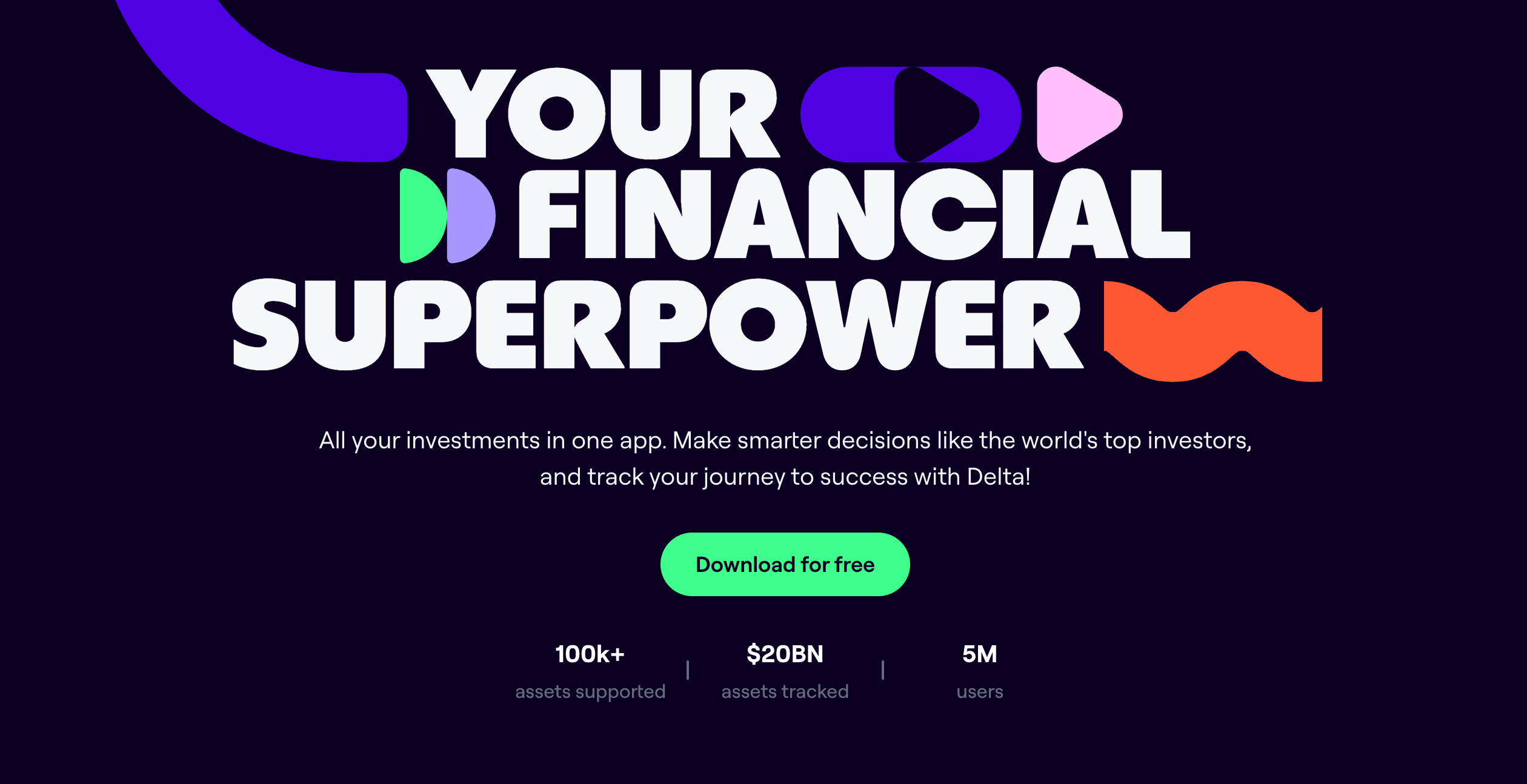 Delta by eToro main page.