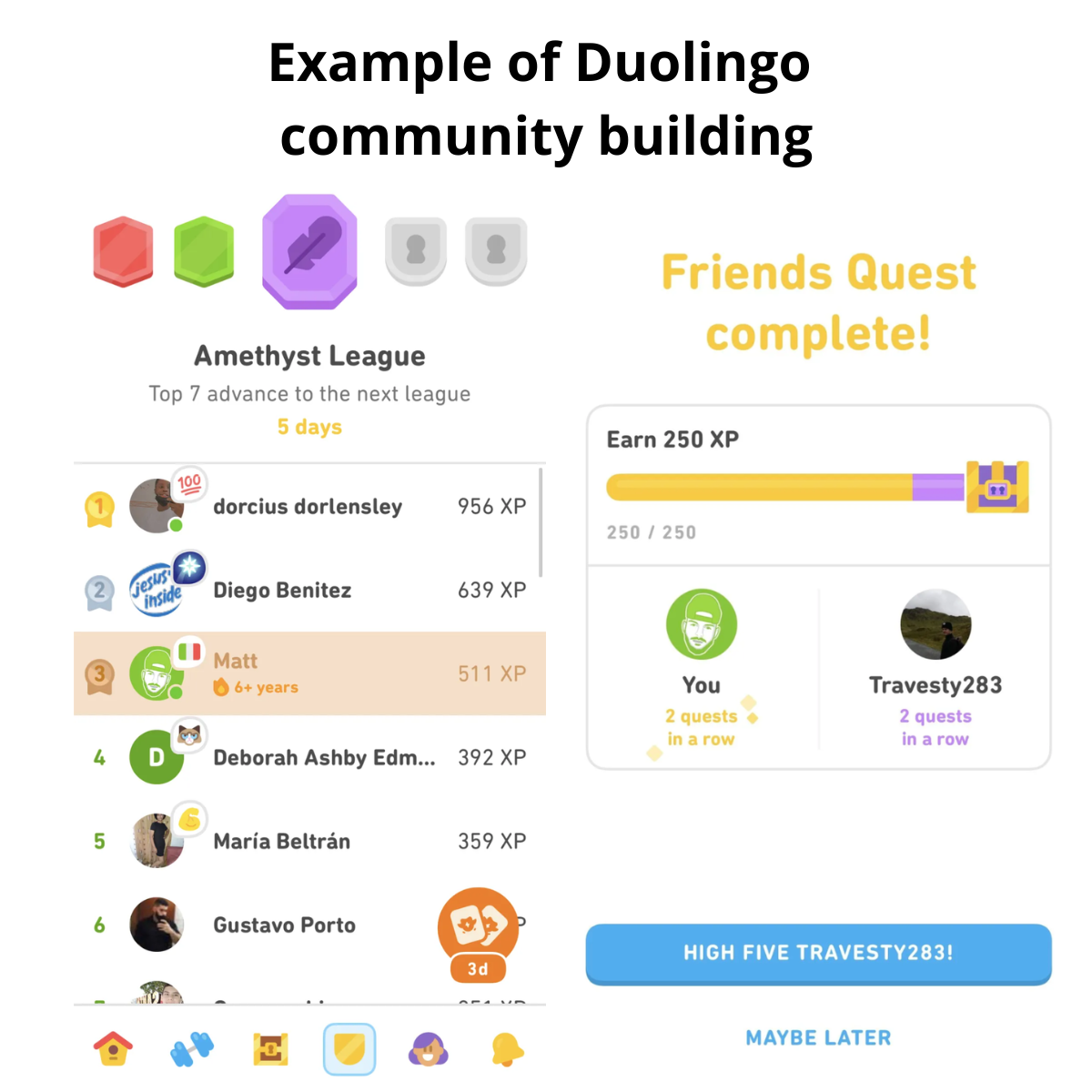 Example of Duolingo community building