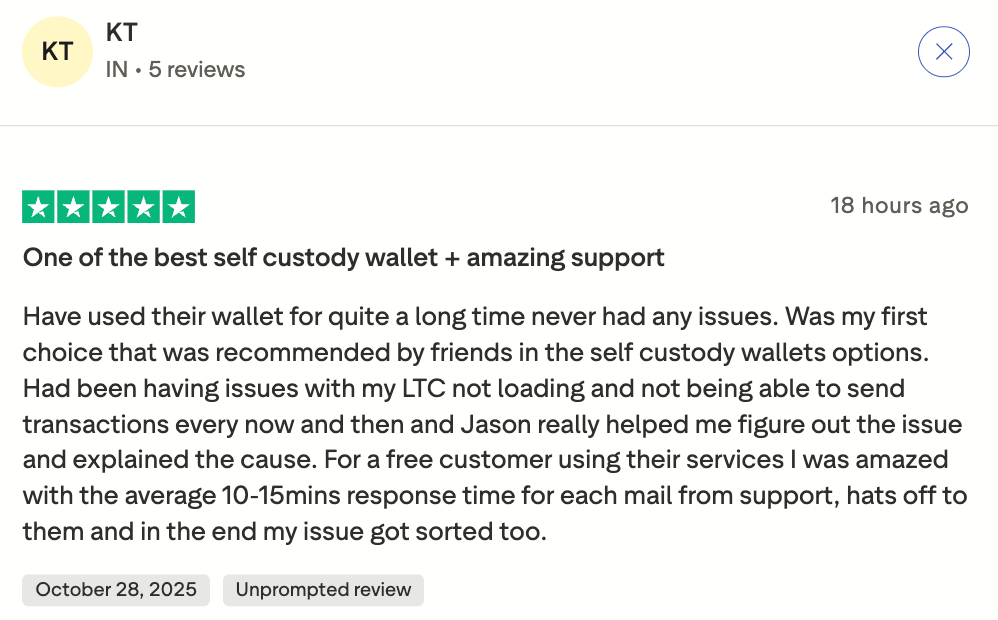 This picture shows Exodus trustwallet review