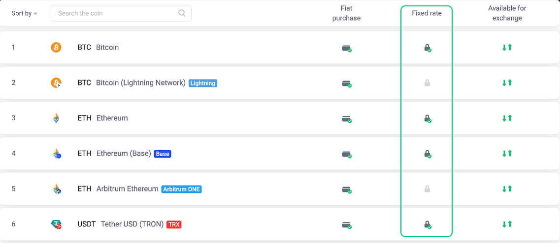 fixed rate mode supported pairs
