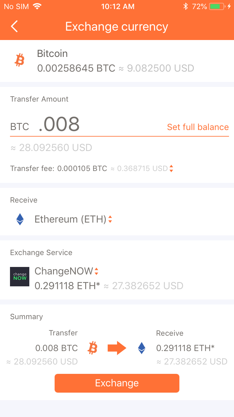 changenow flx wallet
