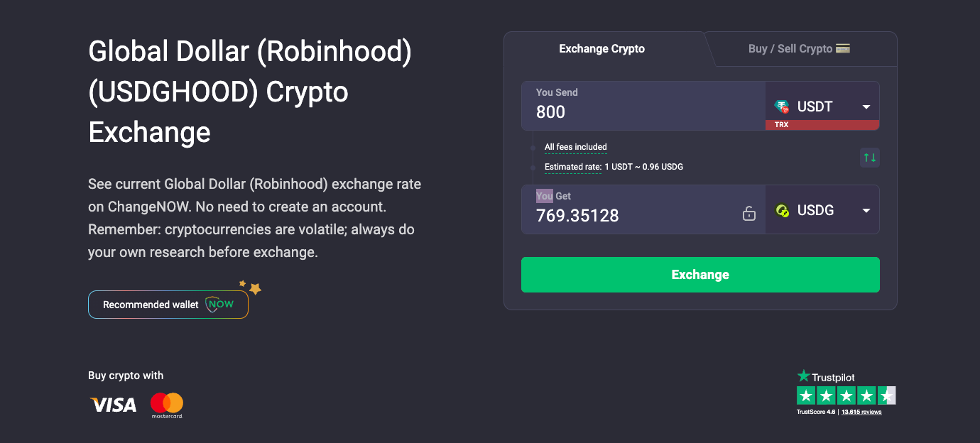 Global Dollar on Robinhood.