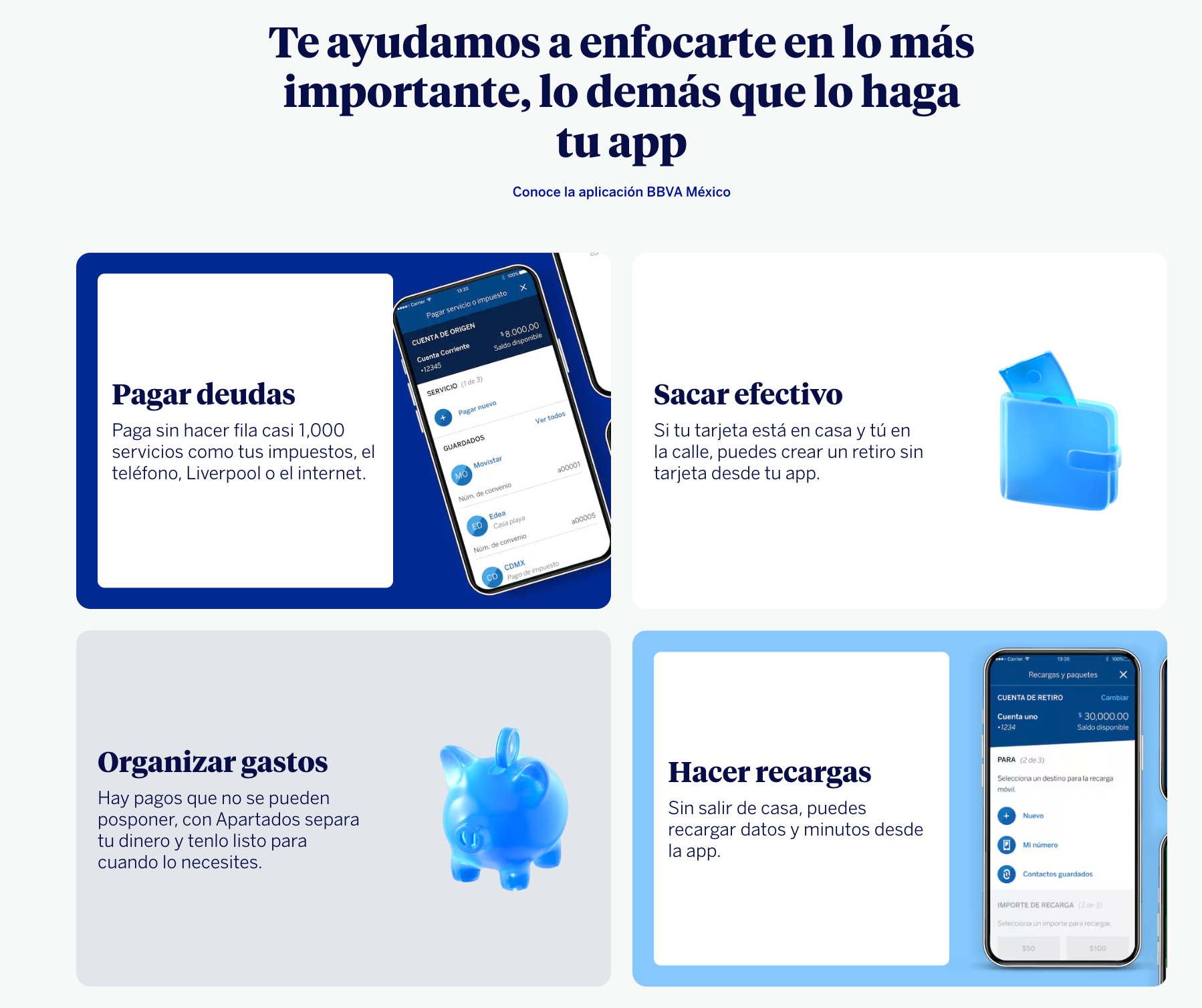 Esta imagen muestra la app de BBVA México.