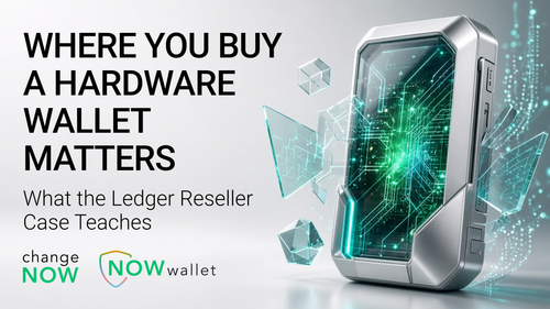 Futuristic picture of a hardware wallet with glass elements