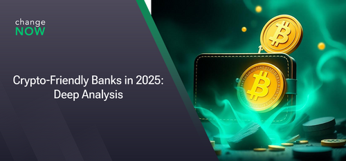 The image shows the name of the article "Crypto-Friendly Banks in 2025: Deep Analysis."