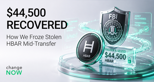 ChangeNOW and FBI recovered $44,500 in HBAR
