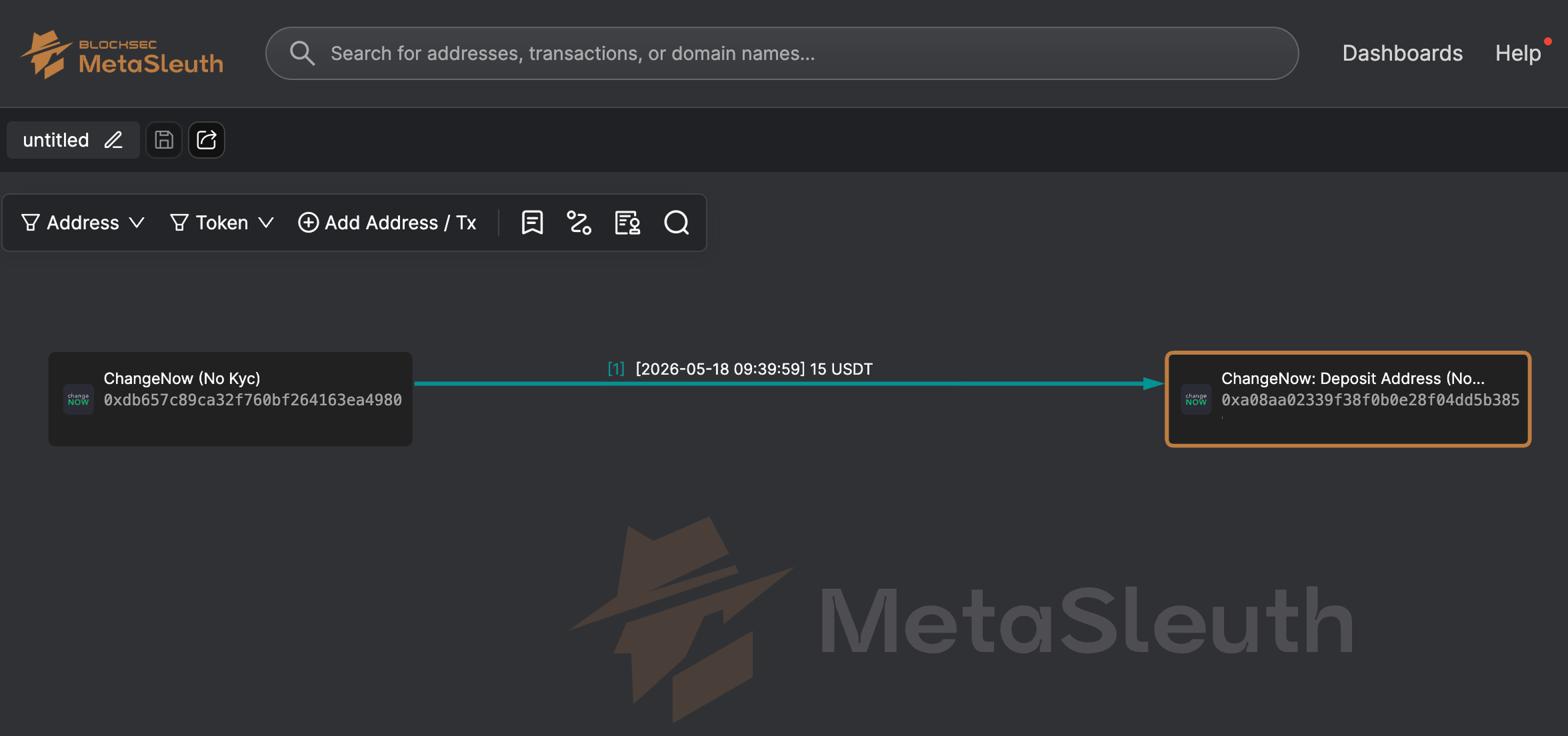 Metasleuth crypto tracing