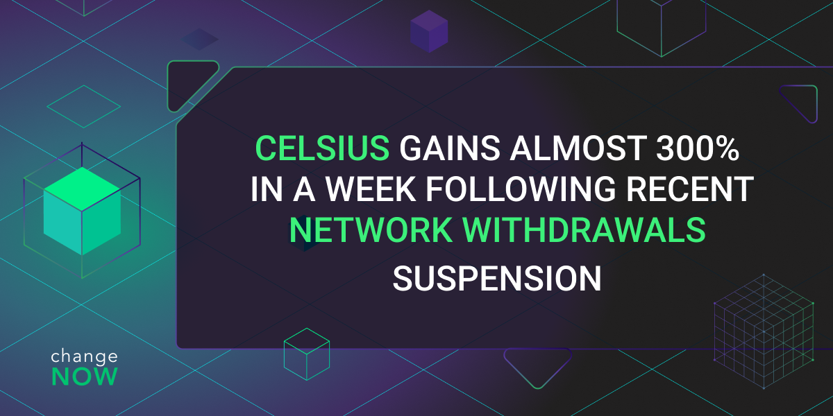 Celsius Gains Almost 300% in a Week Following Recent Network Withdrawals Suspension