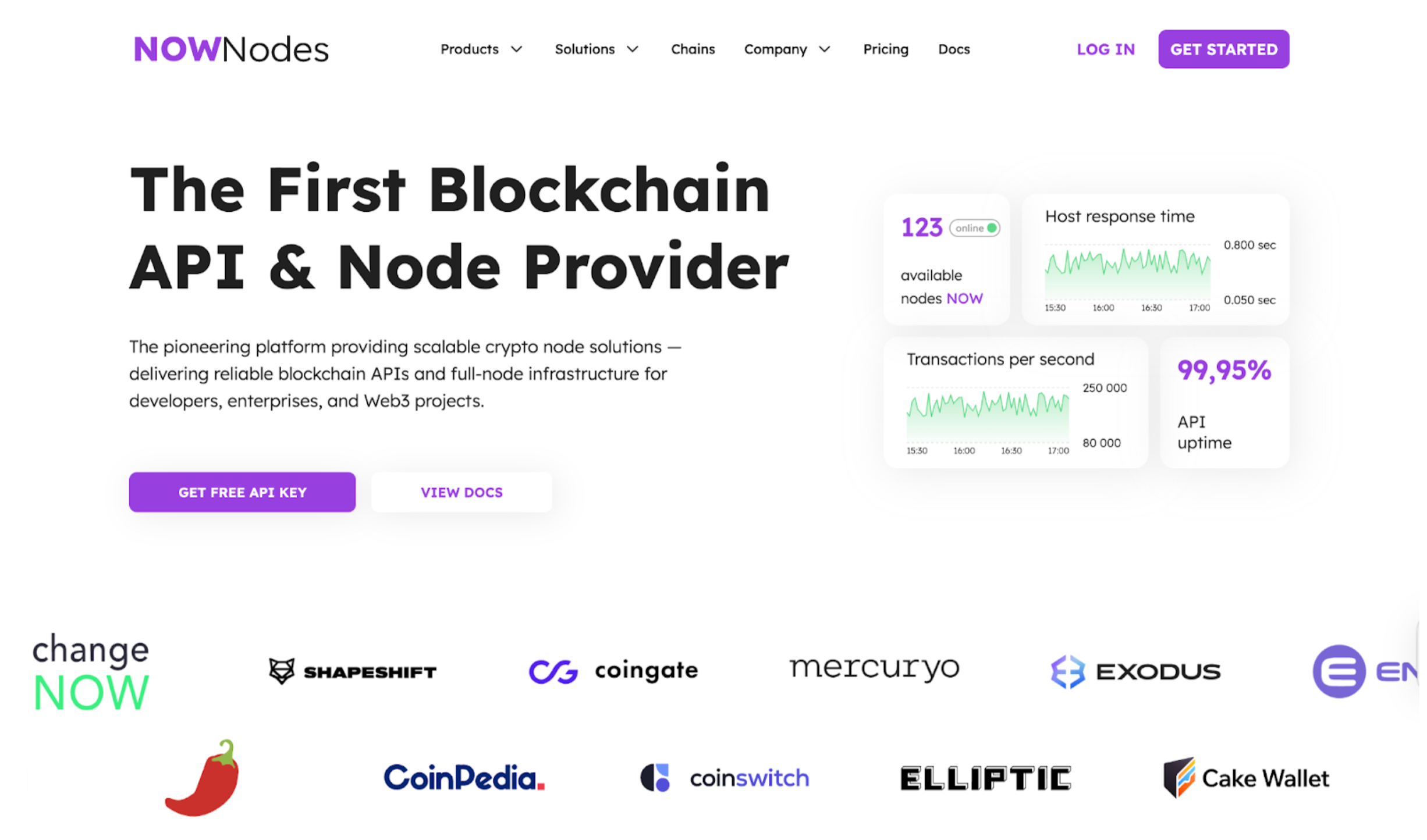 The First Blockchain API & Node Provider.