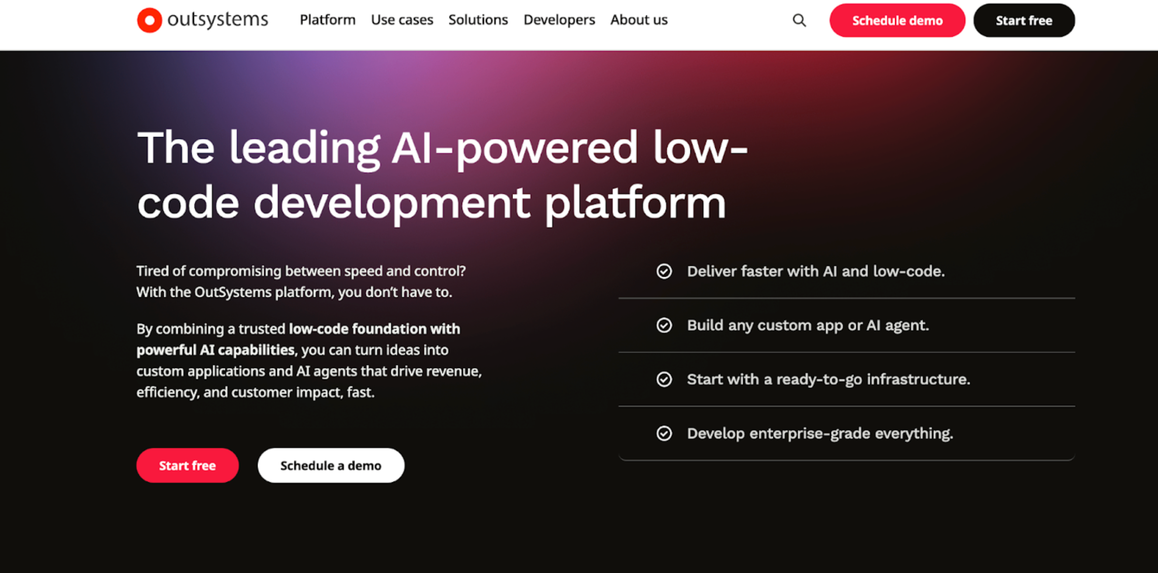 This image shows the leading AI-powered low-code development platform.