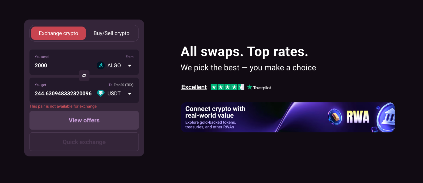 SwapSpace main page.