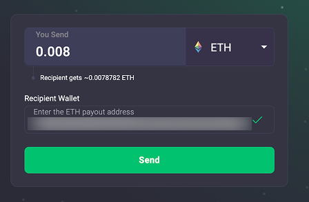 Step one: Enter recipient address