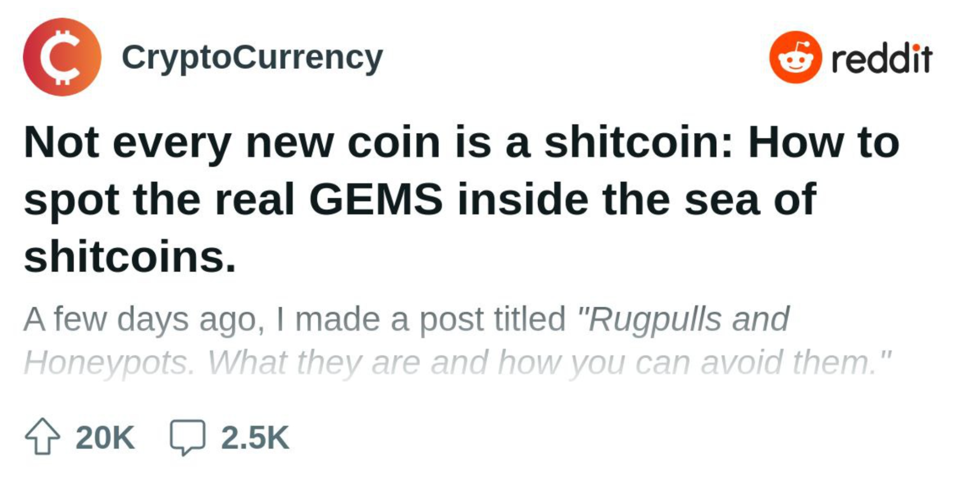 One of the most popular subreddit at /CryptoCurrency about new coins