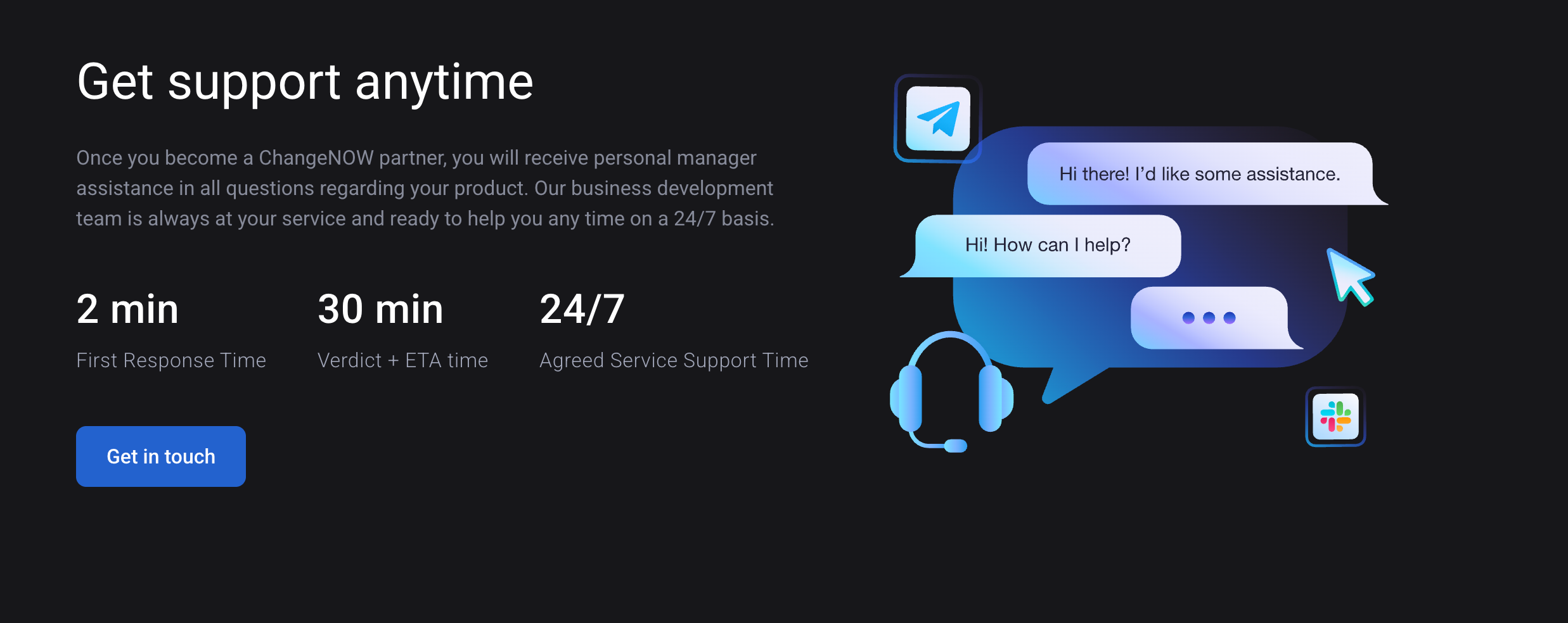 The support page showing current service availability status.