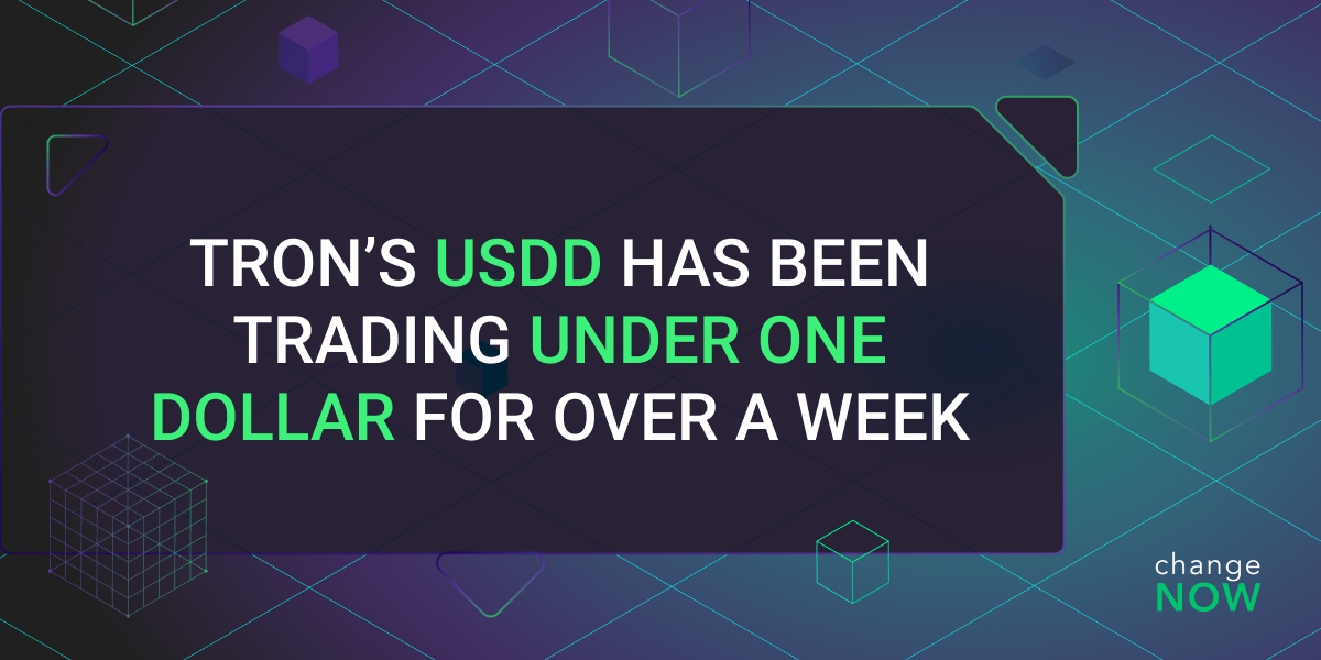 Tron’s USDD Has Been Trading Under One Dollar for over a Week
