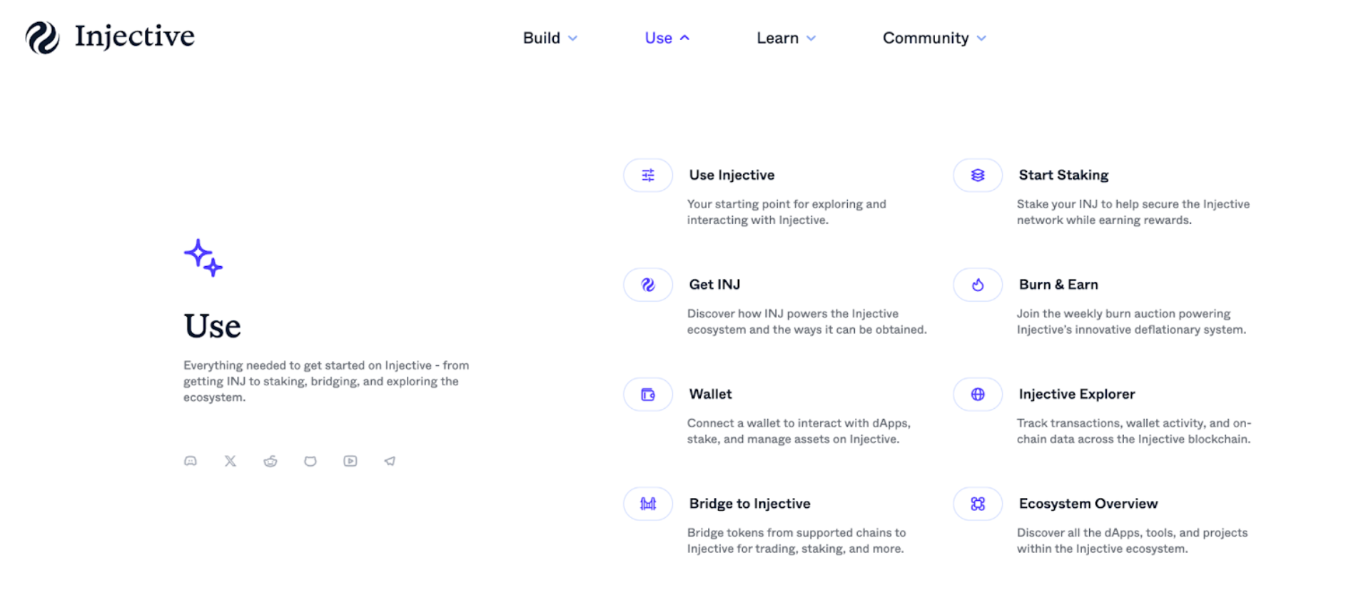 Everything needed to get started on Injective.