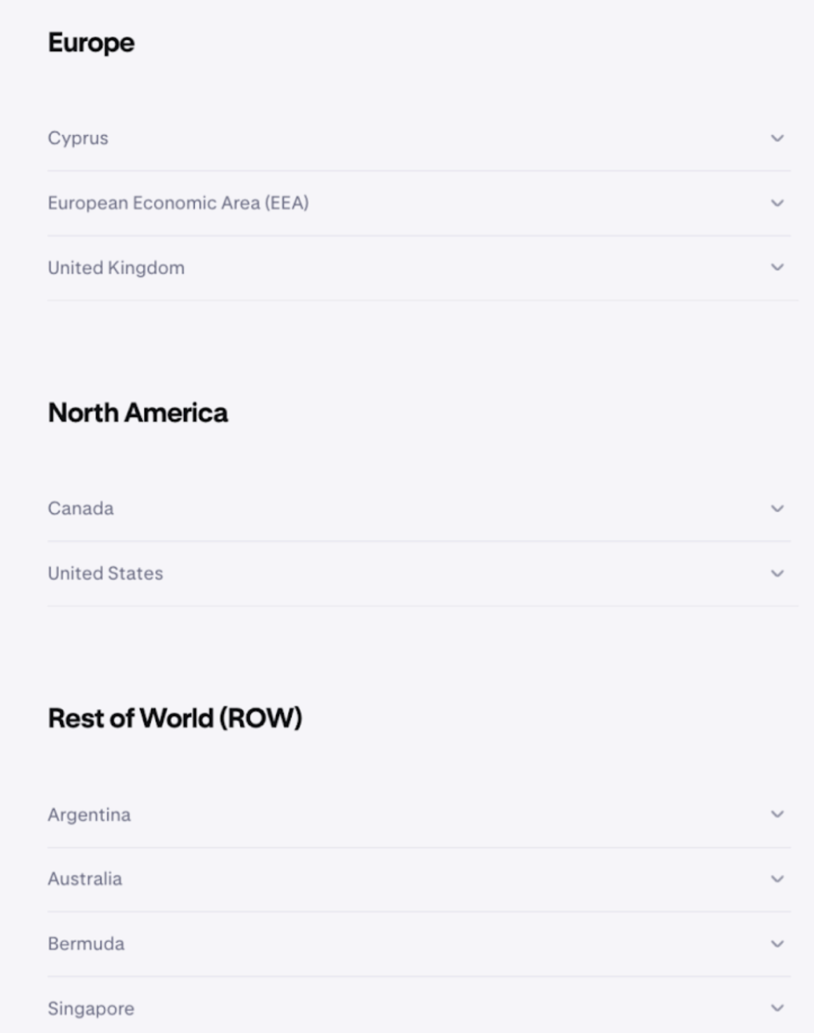 Example of Kraken’s regional availability framework, illustrating how feature access differs by jurisdiction rather than by platform capability.